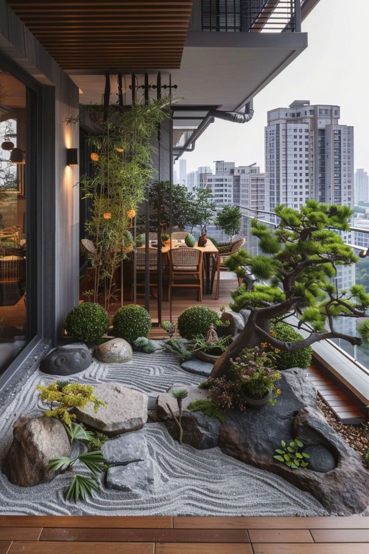 Tiểu cảnh ban công chung cư đẹp - zions